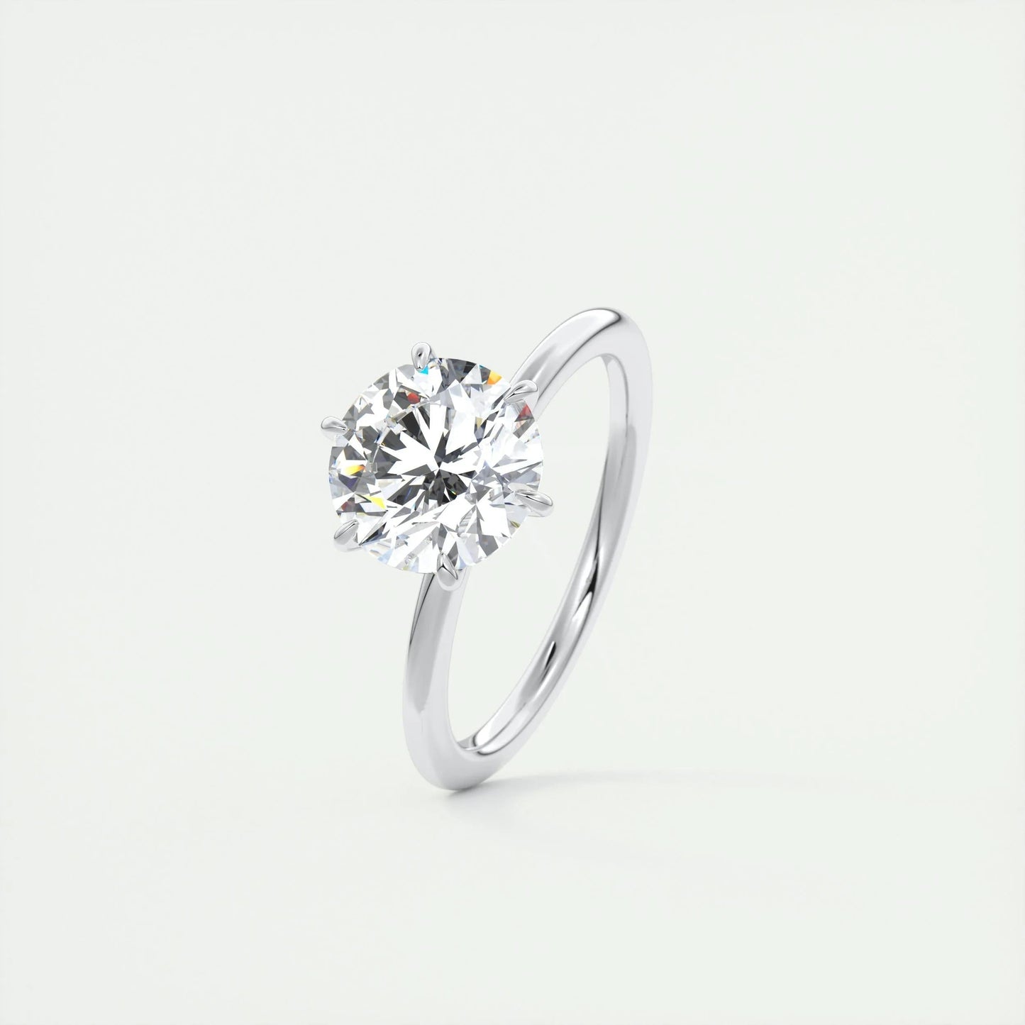 2 CT Round Solitaire CVD F/VS1 Diamond Engagement Ring