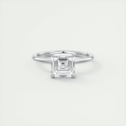 2 CT Asscher Solitaire CVD F/VS1 Diamond Engagement Ring