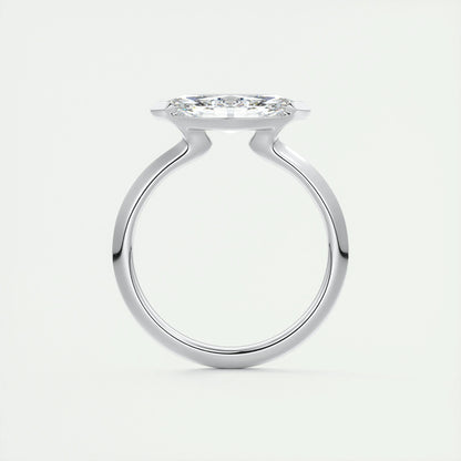 2 CT Marquise Half Bezel CVD F/VS1 Diamond Engagement Ring