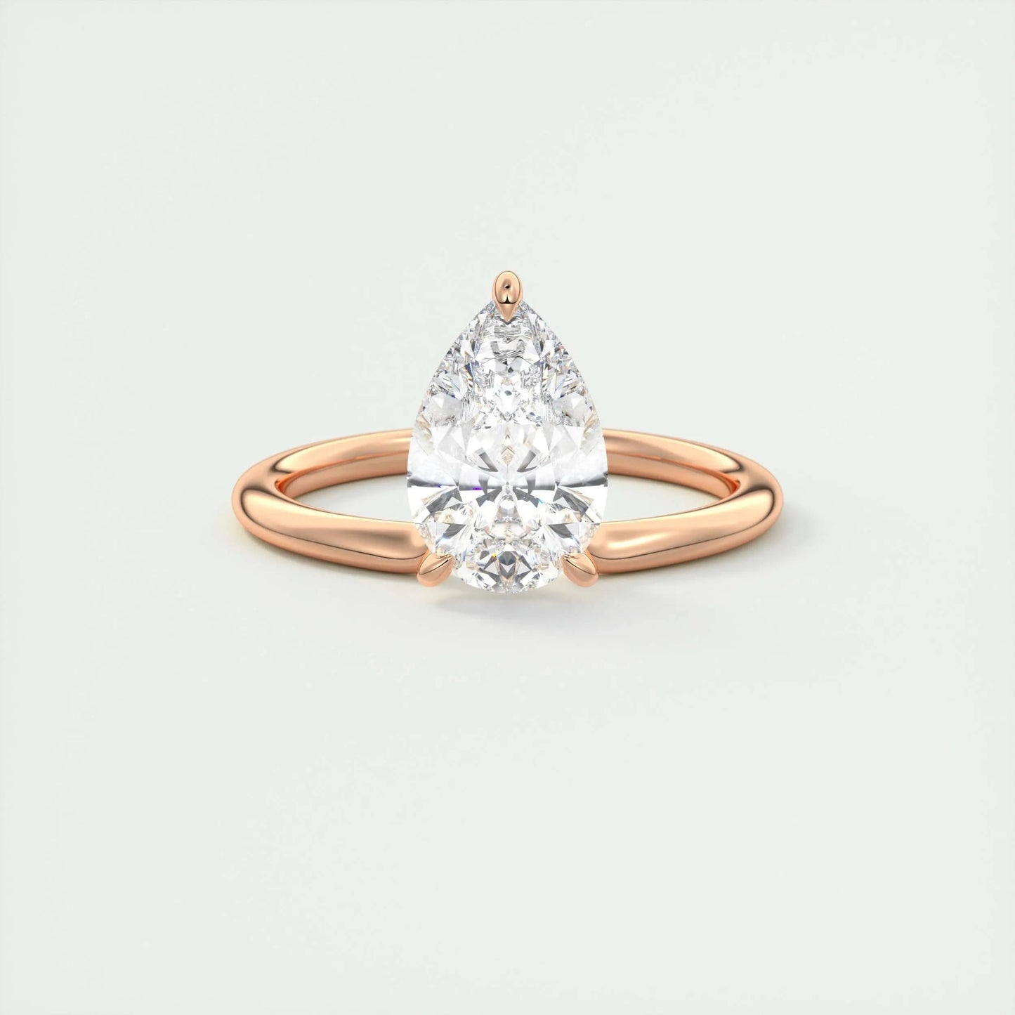 2 CT Pear Solitaire CVD F/VS1 Diamond Engagement Ring