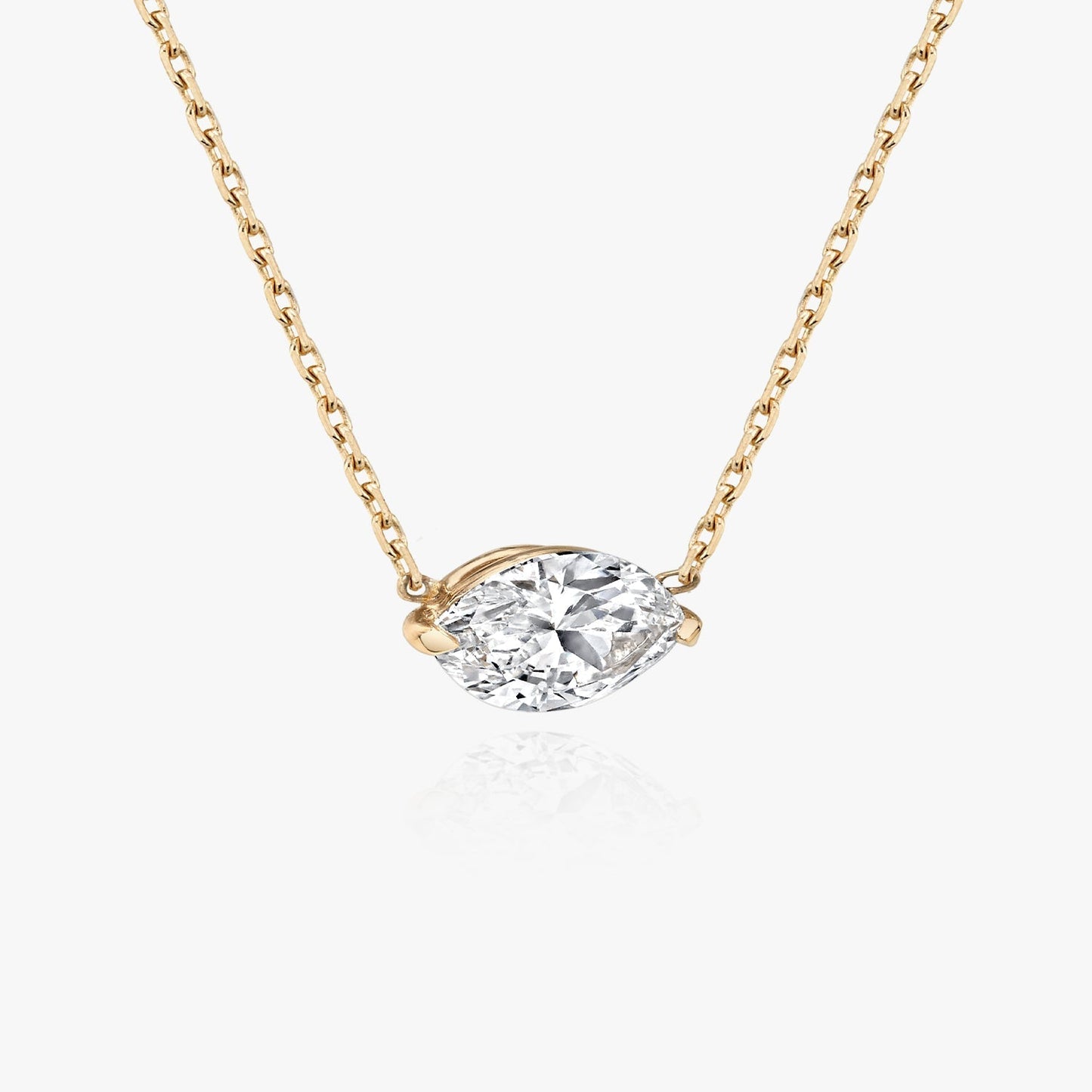 0.25 CT-1.0 CT Marquise Solitaire CVD F/VS Diamond Necklace