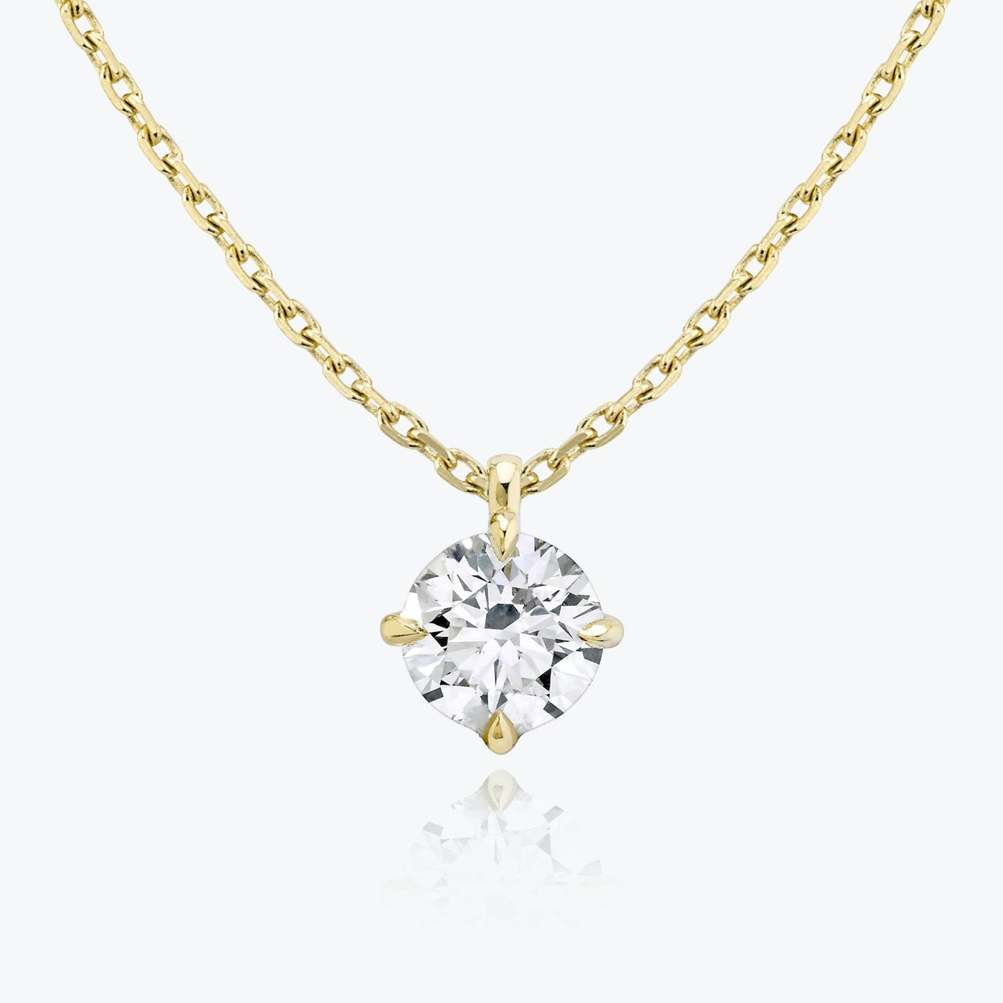 0.25 CT-1.0 CT Round Solitaire CVD F/VS Diamond Necklace