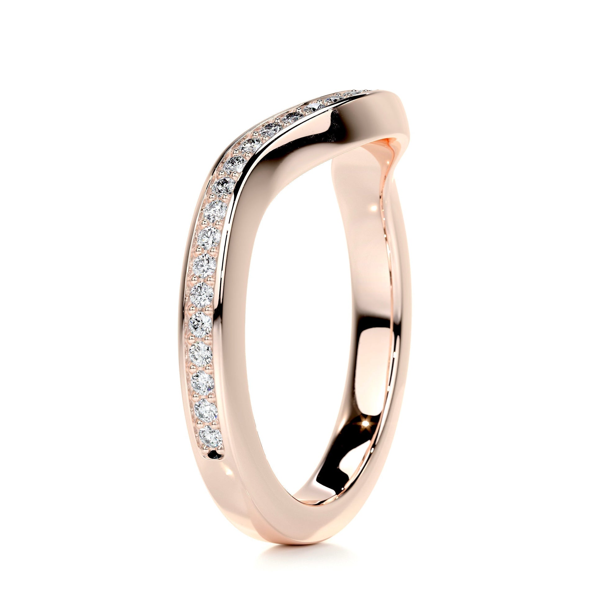 0.3ct Round EF- VVS Diamond Half- Eternity Curved Wedding Band