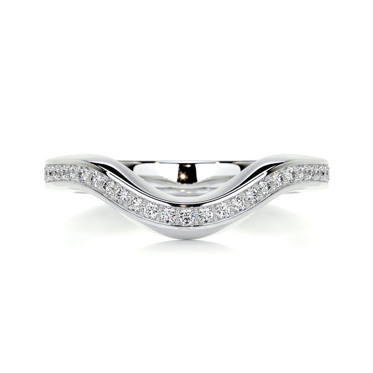 0.3ct Round EF- VVS Diamond Half- Eternity Curved Wedding Band