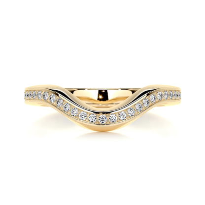 0.3ct Round EF- VVS Diamond Half- Eternity Curved Wedding Band