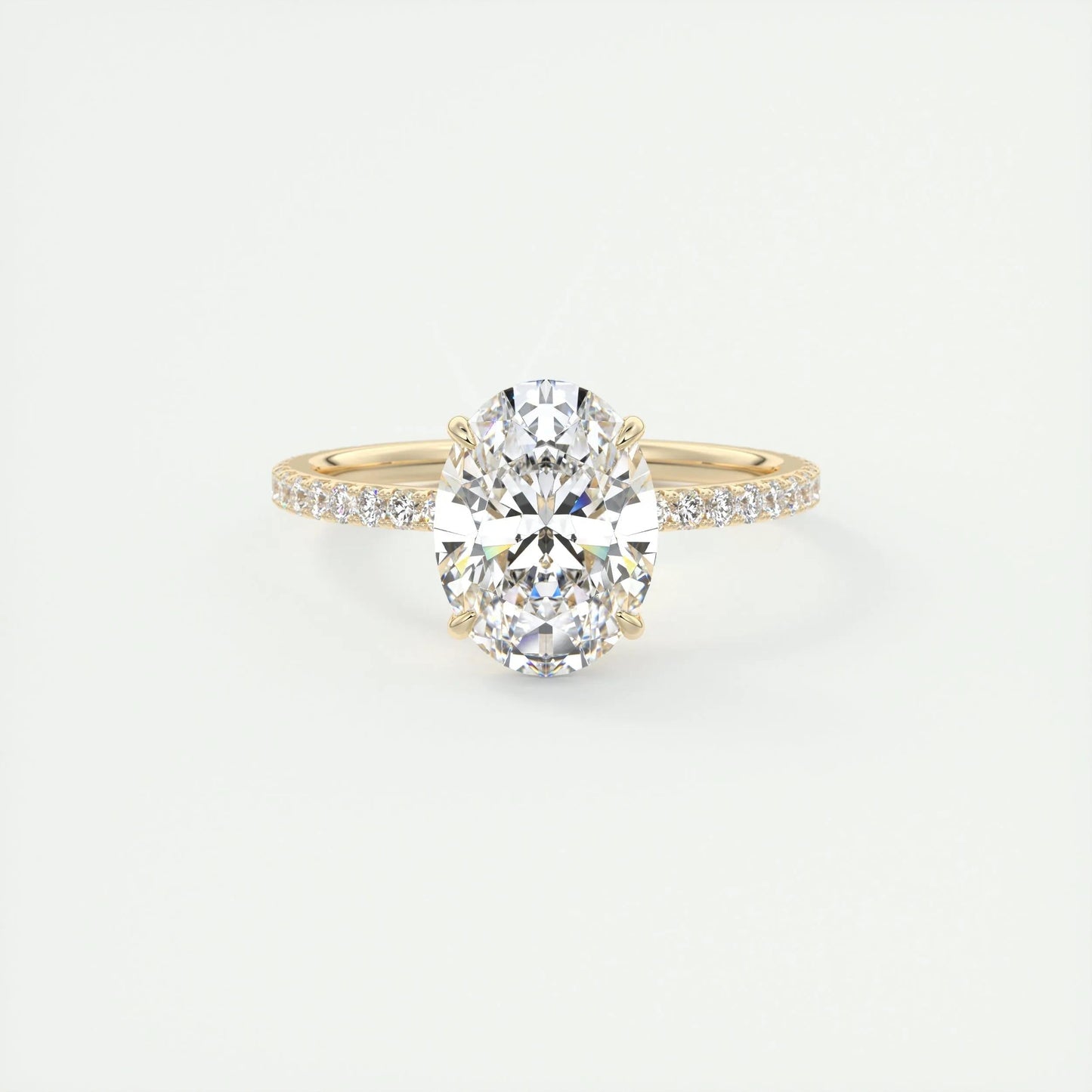 2 CT Oval Solitaire CVD F/VS1 Diamond Engagement Ring