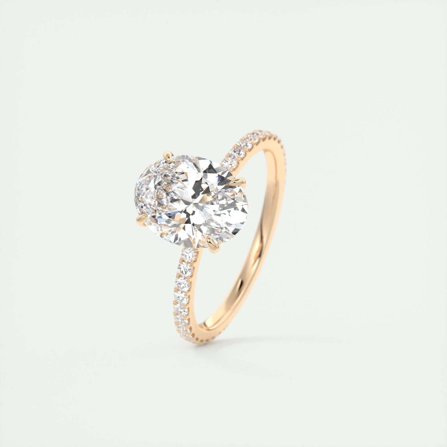 2 CT Oval Solitaire CVD F/VS1 Diamond Engagement Ring