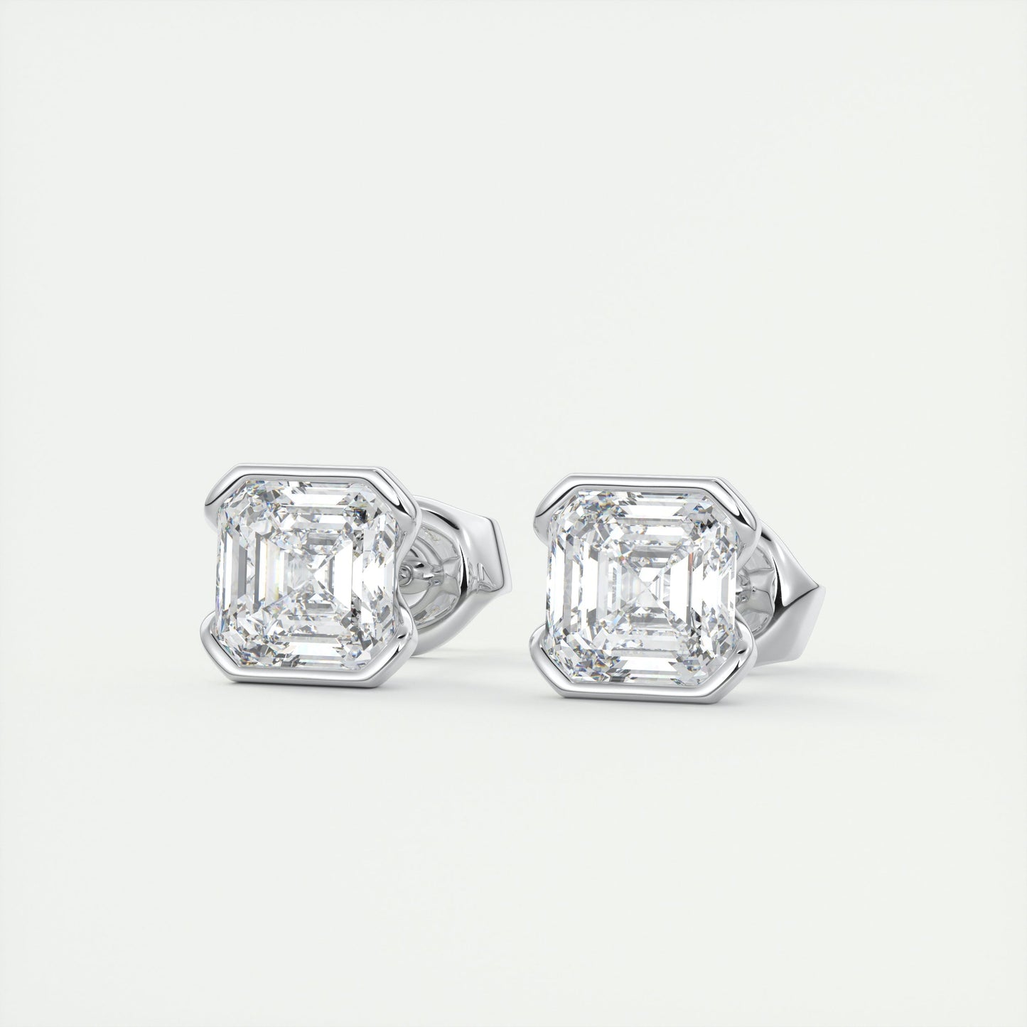 1.0 CT Asscher Solitaire CVD G/VS Diamond Earrings