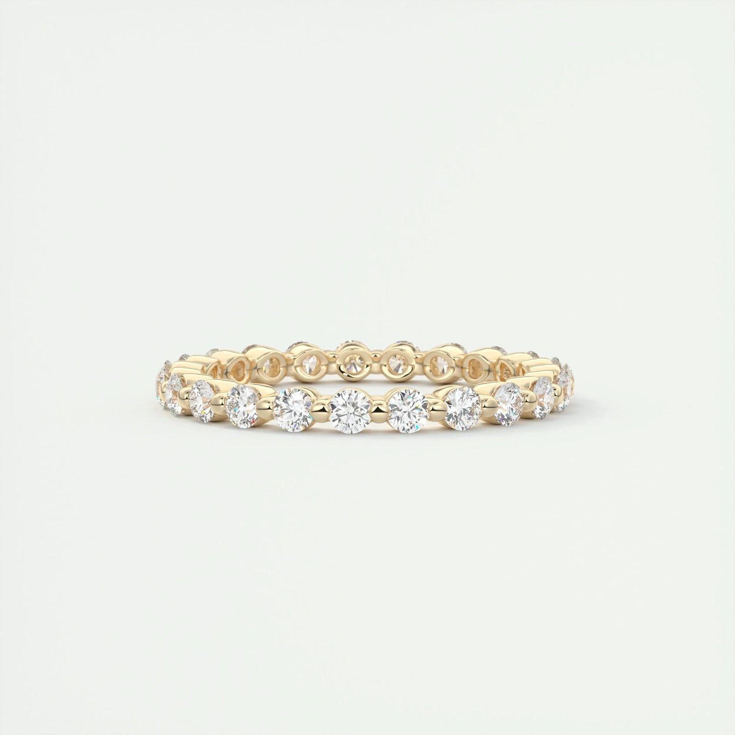 0.69 CT Round EF- VVS Diamond Full Eternity Bubble Wedding Band