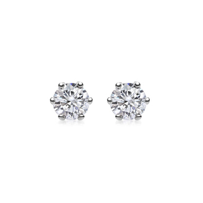 0.5 CT Round Solitaire CVD G/VVS Diamond Earrings