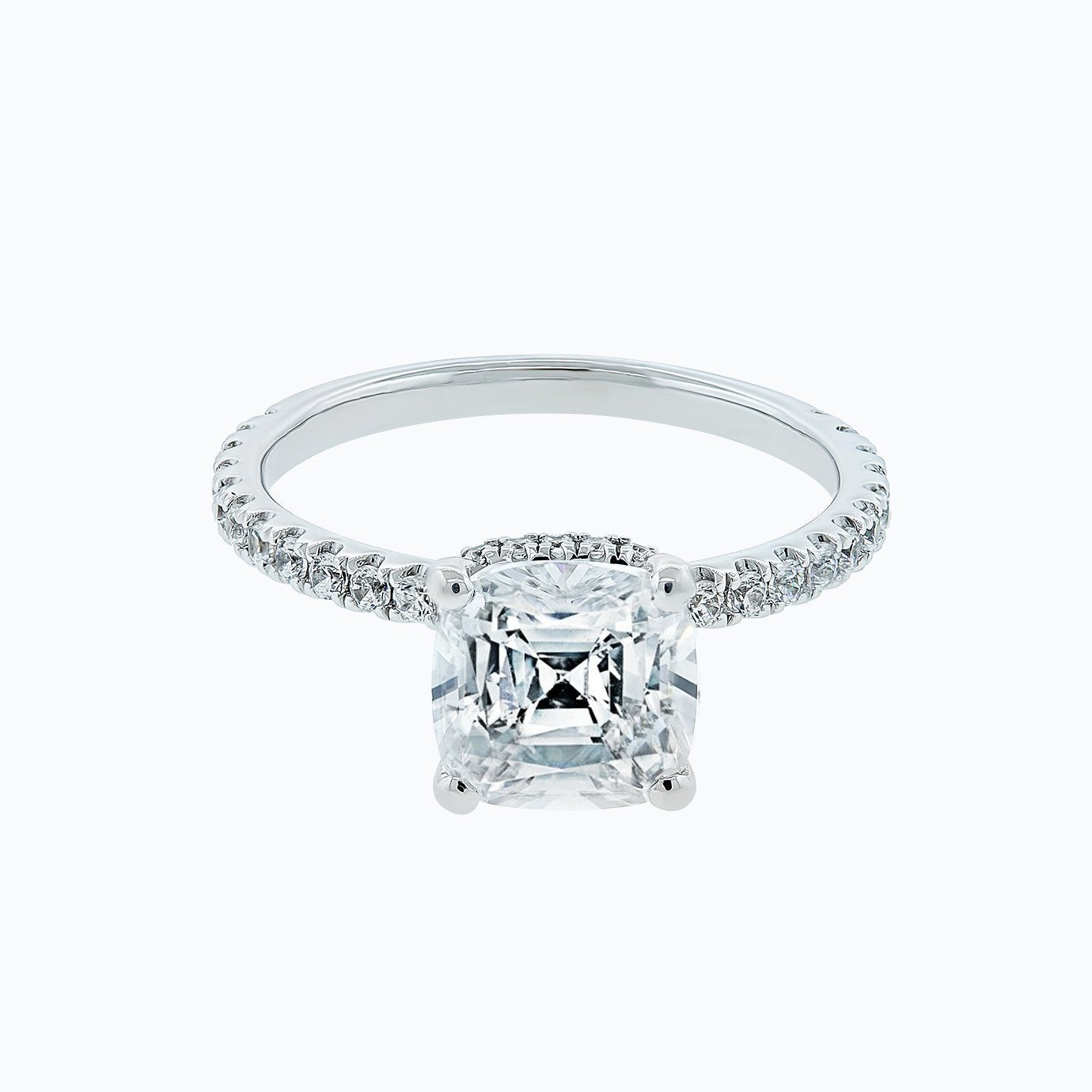 2.0 CT Cushion Hidden Halo CVD F/VS2 Diamond Engagement Ring