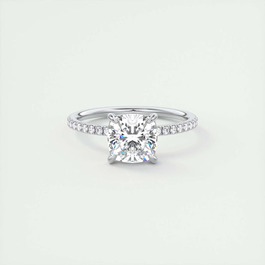 2 CT Cushion Solitaire CVD F/VS1 Diamond Engagement Ring