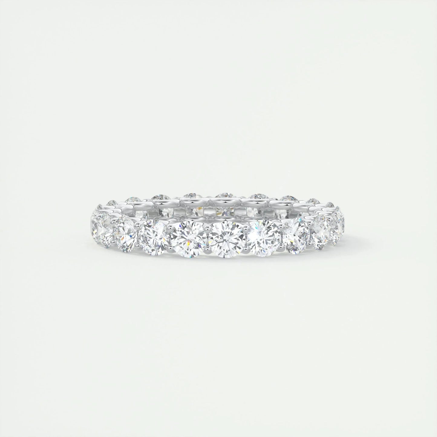 2.1 CT Round Full Eternity CVD EF/VVS Diamond Wedding Band