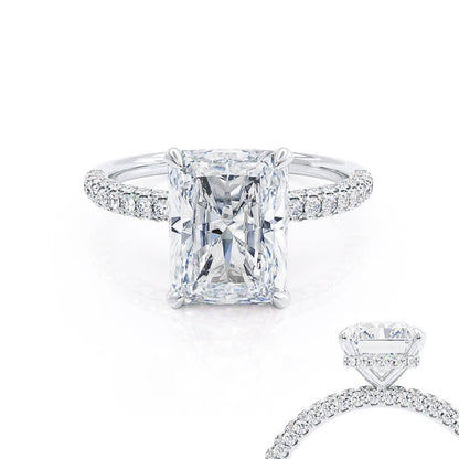 1.50 CT Radiant Hidden Halo CVD G/VVS2 Diamond Engagement Ring