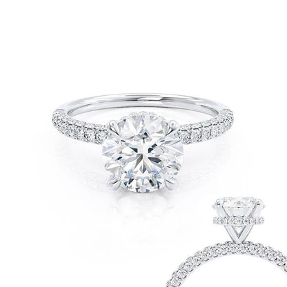 1.50 CT Round Hidden Halo CVD  G/VVS2 Diamond Engagement Ring