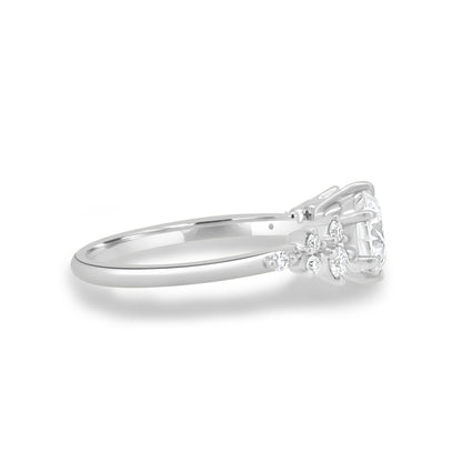 1.61 CT Round Cluster CVD G/VS1 Diamond Engagement Ring