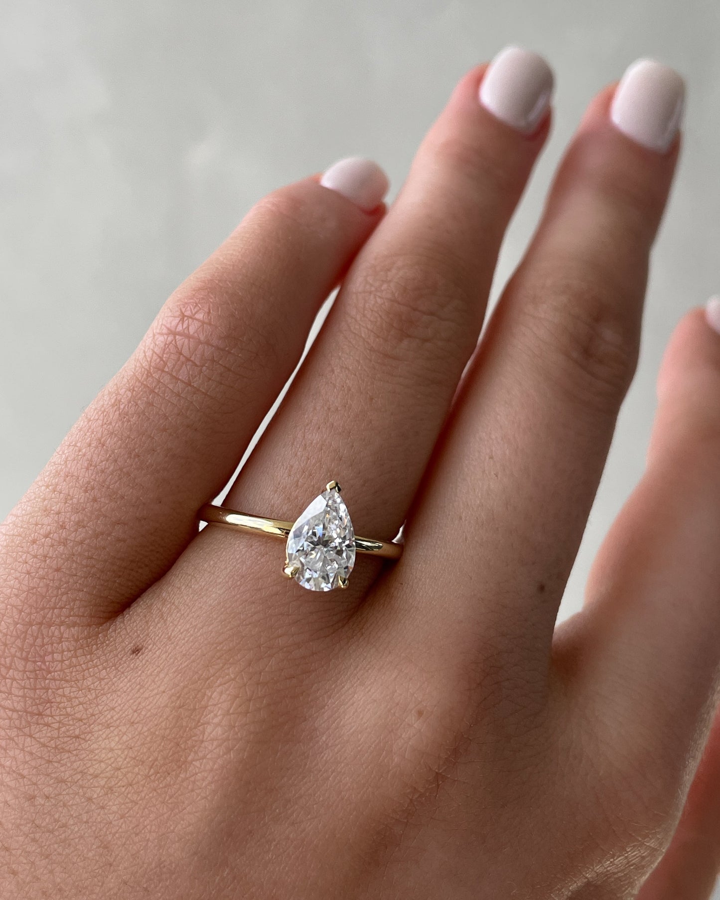 1.80 CT Pear Solitaire CVD E/VS1 Diamond Engagement Ring