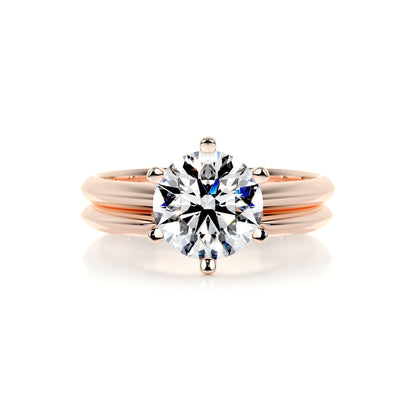 1.0 CT Round Solitaire CVD F/VS Diamond Bridal Ring Set