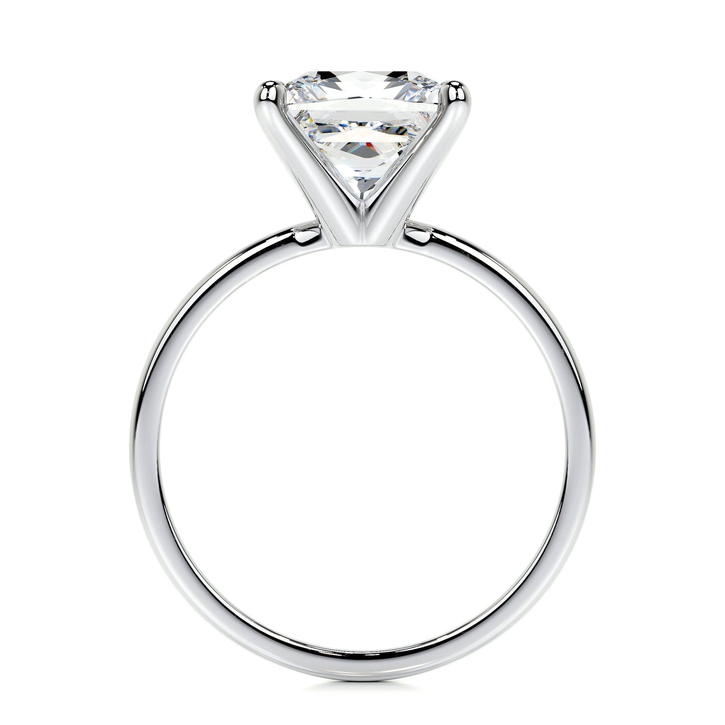 3.0 CT Princess Solitaire CVD F/VS2 Diamond Engagement Ring