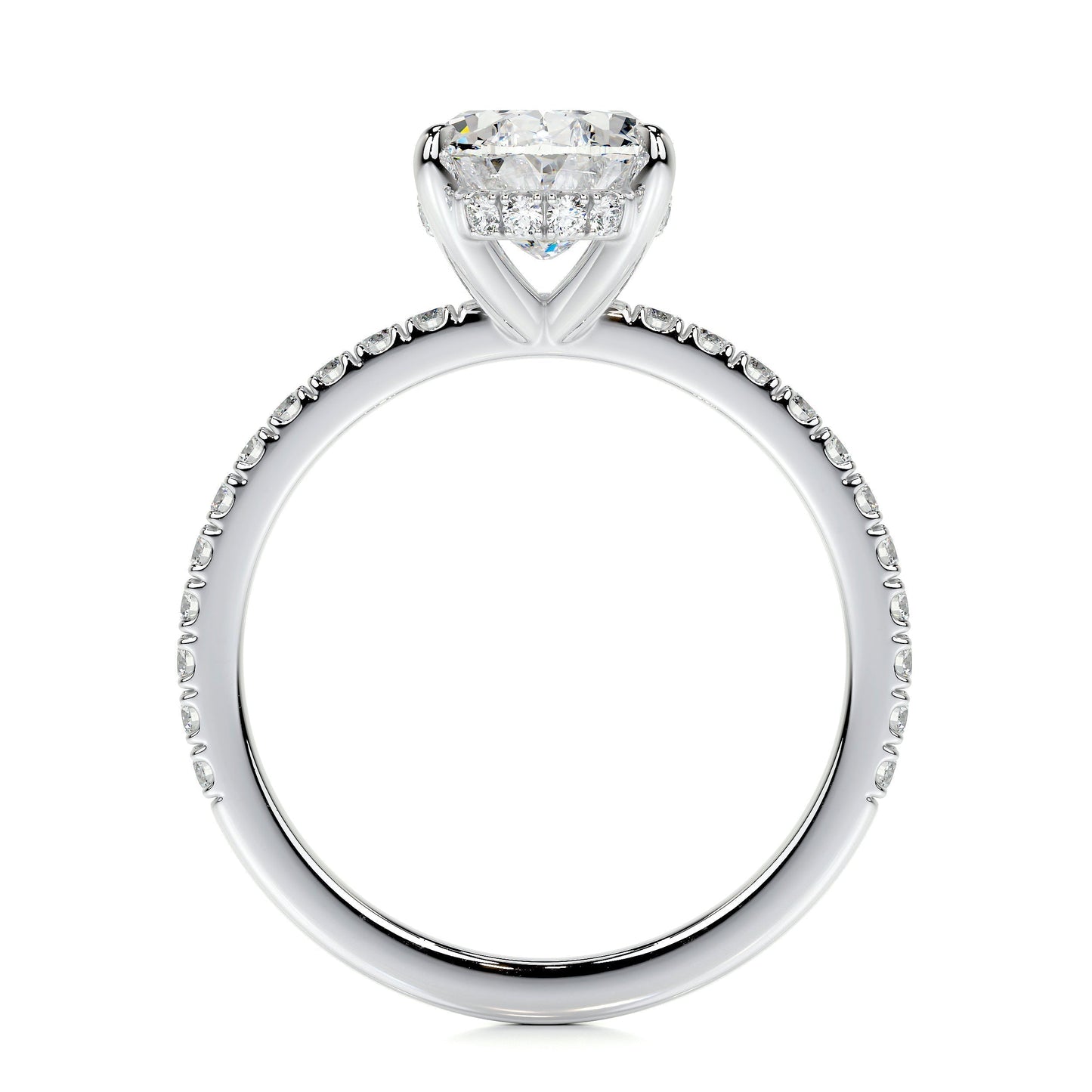 1.50 CT Oval Hidden Halo CVD D/VS2 Diamond Engagement Ring