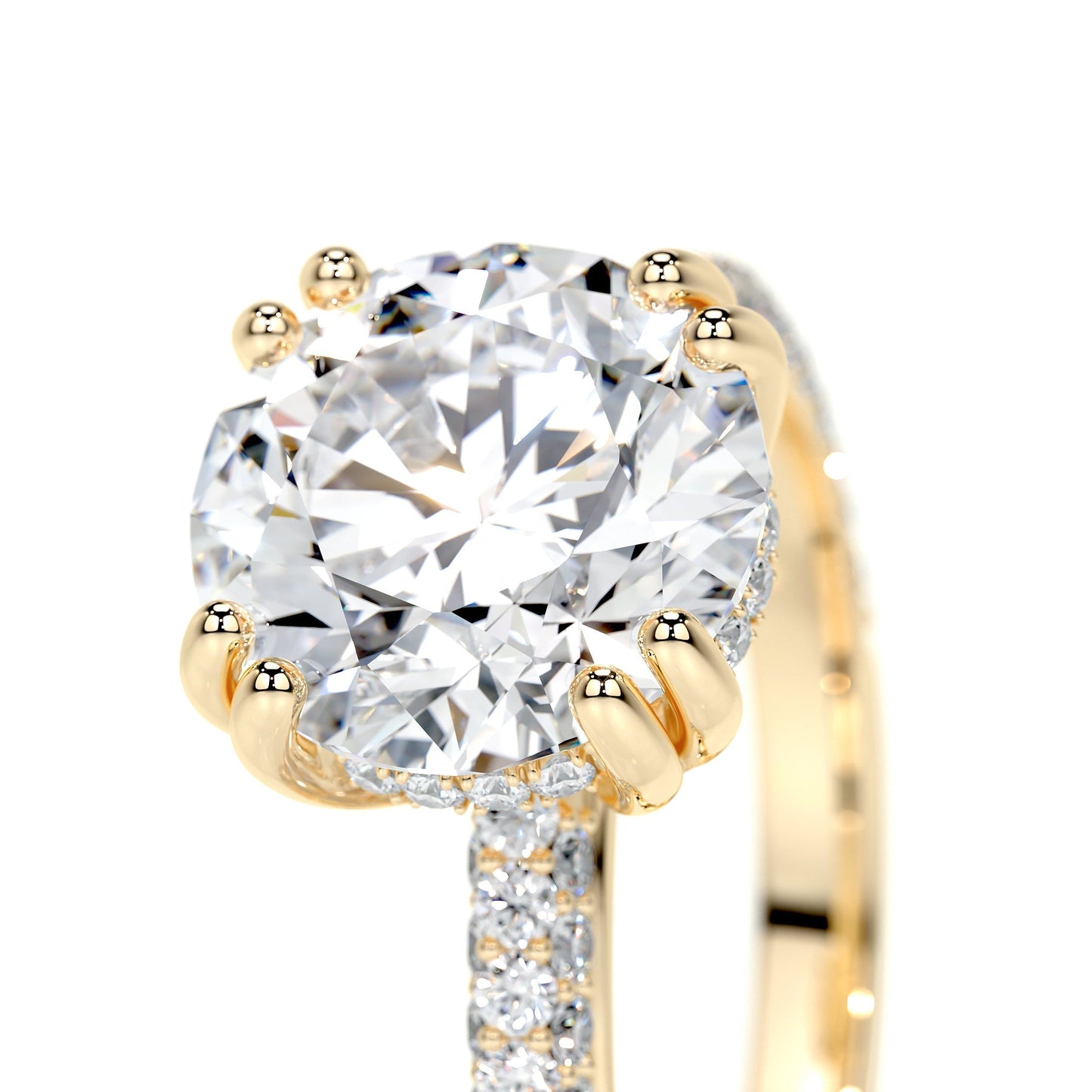 3.0 CT Round CVD Solitaire F/VS2 Diamond Engagement Ring