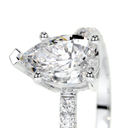 1.50 CT Pear Solitaire CVD G/VS2 Diamond Engagement Ring