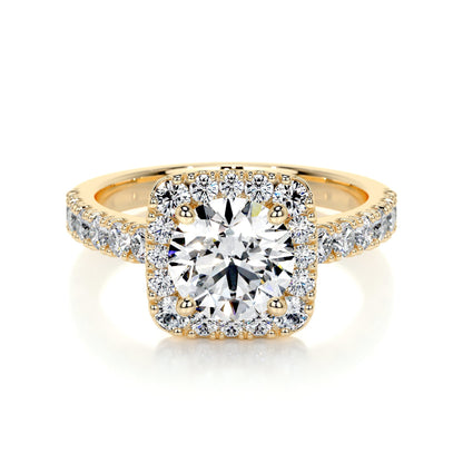 1.50 CT Round Halo CVD D/VS1 Diamond Engagement Ring