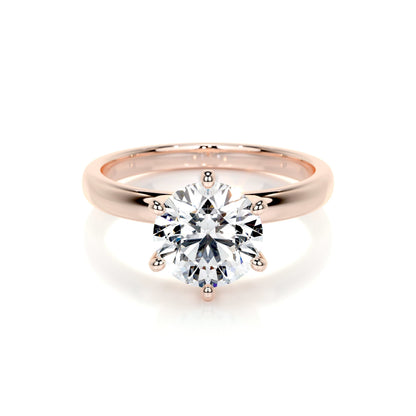 2.0 CT Round Solitaire CVD E/VS2 Diamond Engagement Ring