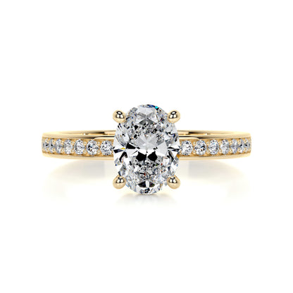 1.0 CT Oval Solitaire CVD F/SI1 Diamond Engagement Ring