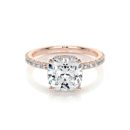 2.0 CT Cushion Hidden Halo CVD E/VS1 Diamond Engagement Ring