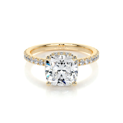 2.0 CT Cushion Hidden Halo CVD E/VS1 Diamond Engagement Ring