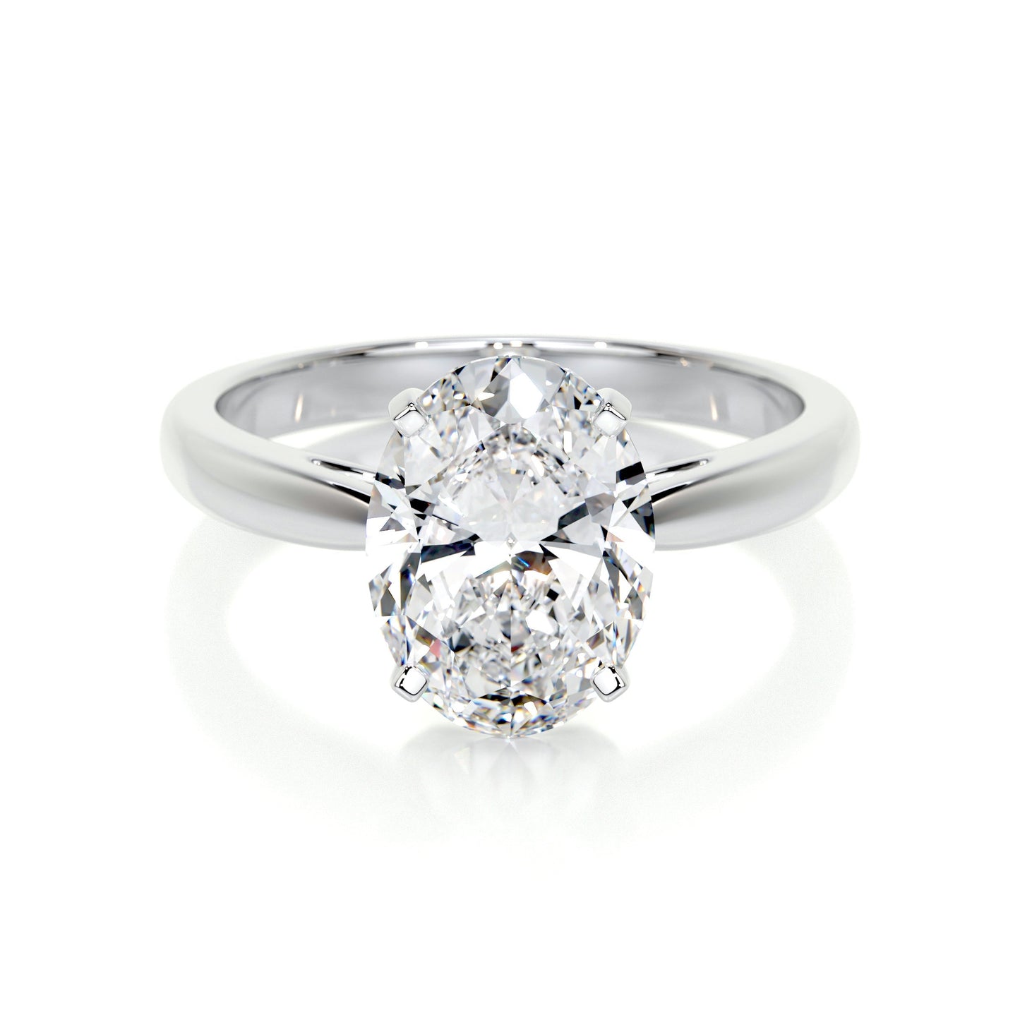 2.0 CT Oval Solitaire CVD G/VS2 Diamond Engagement Ring