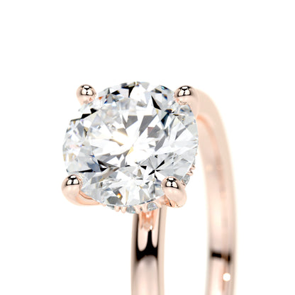 2.0 CT Round Hidden Halo CVD D/VS1 Diamond Engagement Ring