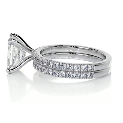 1.50 CT Radiant Solitaire CVD F/VS Diamond Bridal Ring Set