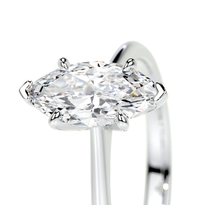 1.0 CT Marquise Solitaire CVD F/VS2 Diamond Engagement Ring