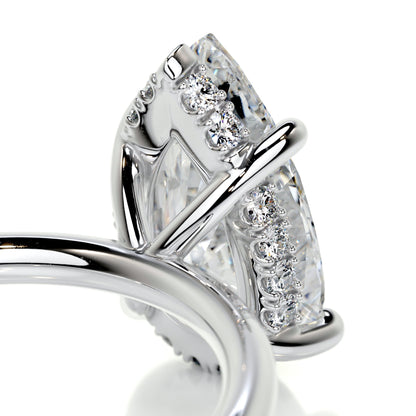 2.0 CT Pear Hidden Halo CVD E/VS2 Diamond Engagement Ring