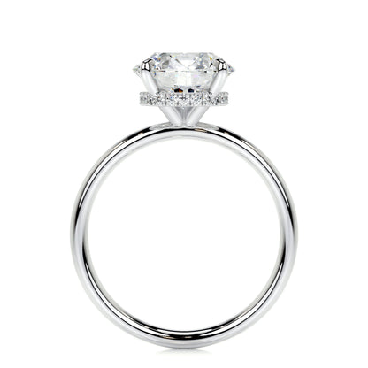 2.0 CT Pear Hidden Halo CVD E/VS2 Diamond Engagement Ring