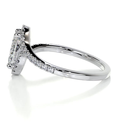 1.0 CT Oval Bypass Setting CVD E/VS1 Diamond Engagement Ring