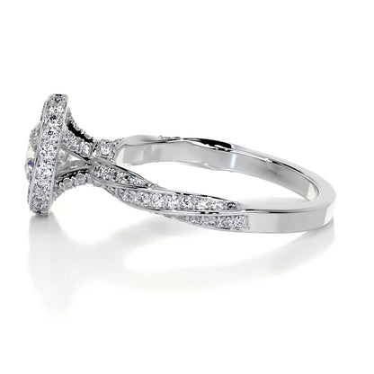 1.0 CT Round Halo CVD E/VS1 Diamond Engagement Ring