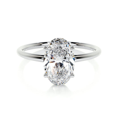 2.0 CT Oval Solitaire CVD E/VS2 Diamond Engagement Ring