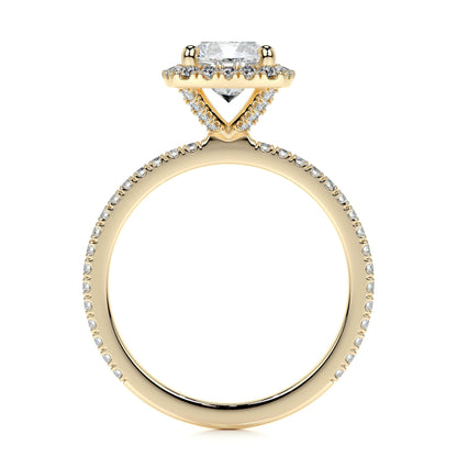 1.0 CT Cushion Halo CVD E/VS2 Diamond Engagement Ring