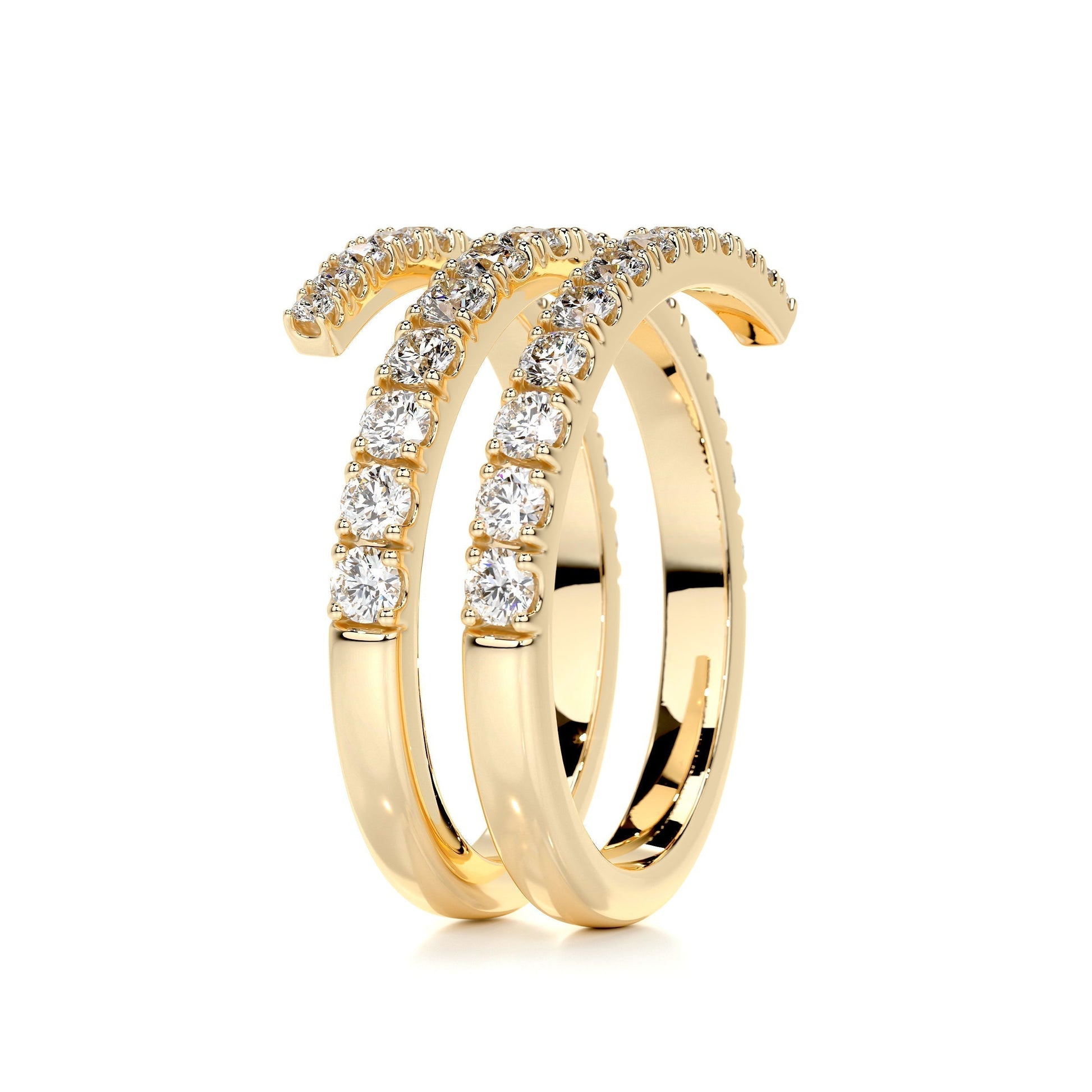 1ct Round EF- VVS Diamond Spiral Wedding Band