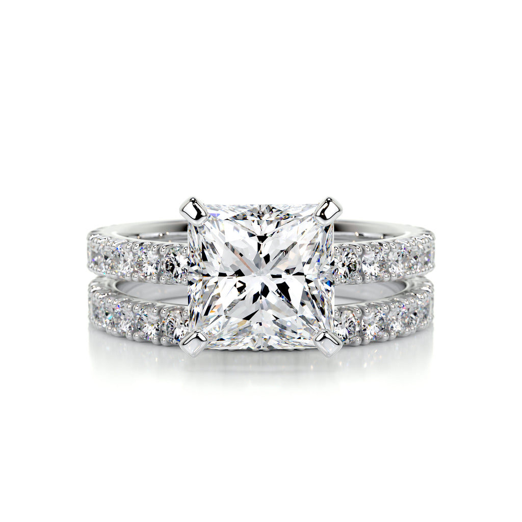 2.0 CT Princess Solitaire CVD F/VS Diamond Bridal Set