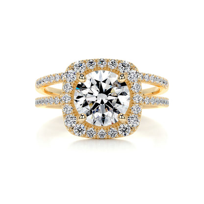 2.0 CT Round Halo CVD F/VS Diamond Bridal Set