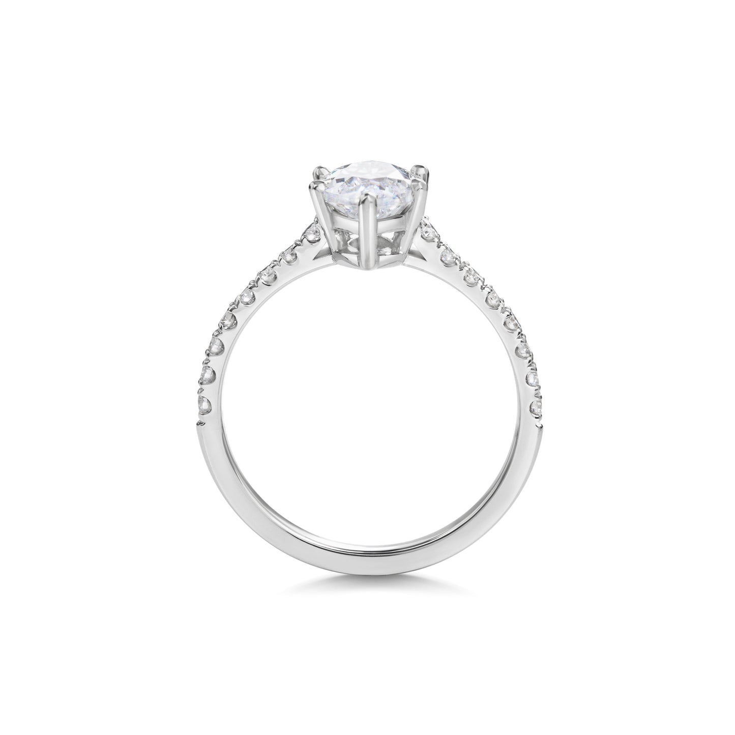 2 ct Marquise F- VS1 Diamond Pave Moissanite Engagement Ring