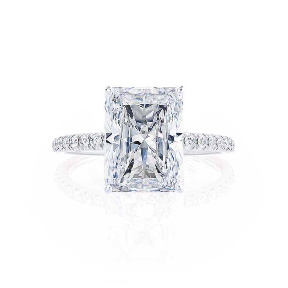 1.50 CT Radiant Pave Setting CVD F/VVS2 Diamond Engagement Ring