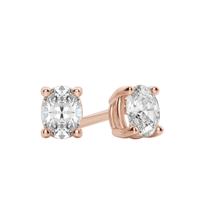 0.50 CT-2.0 CT Oval Solitaire CVD F/VS Diamond Earrings