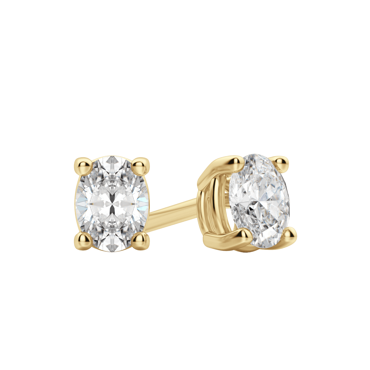 0.50 CT-2.0 CT Oval Solitaire CVD F/VS Diamond Earrings