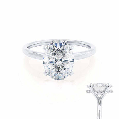 1.50 CT Oval Hidden Halo CVD  F/VVS1 Diamond Engagement Ring