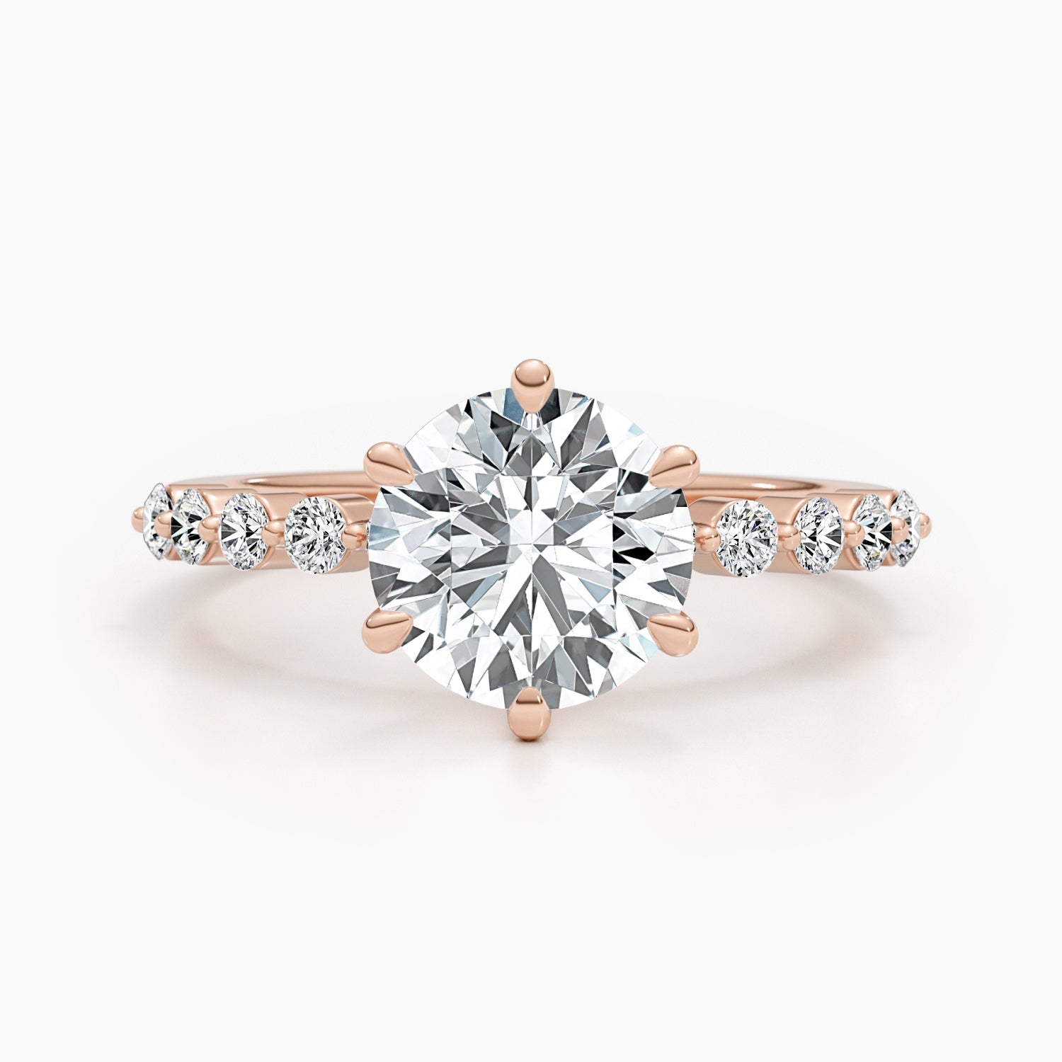 2.5ct Round G- VS Pave Diamond Engagement Ring